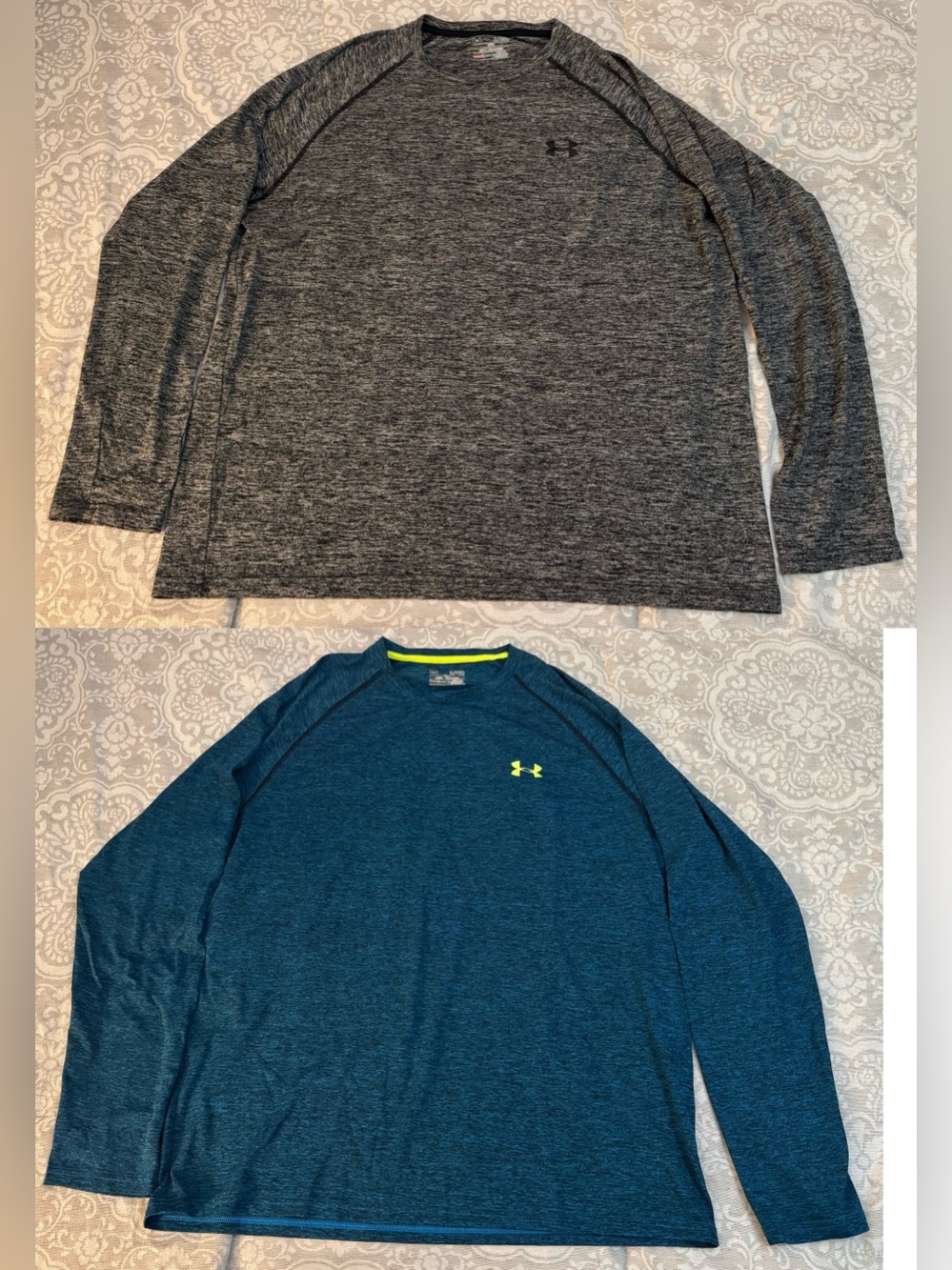 Under Armour UA Tech Long Sleeve Shirts 2-Pack Men’s XL Blue Gray Athletic